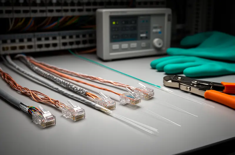 Copper and fibre cable runs