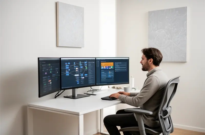 Equipa técnica a trabalhar em Contacto com empresa de informática