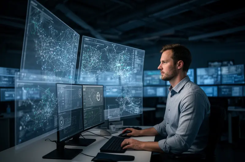 IT team reviewing corporate network service scope and SLAs