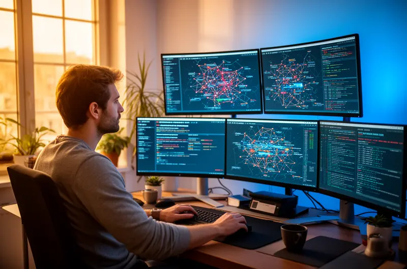 Security analyst reviewing network traffic alerts on a dashboard