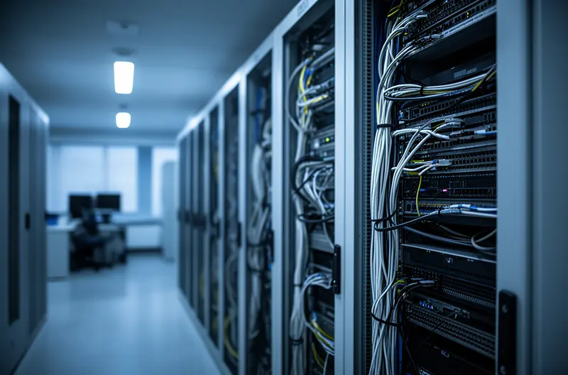 Technician reviewing a business IT environment in Móstoles