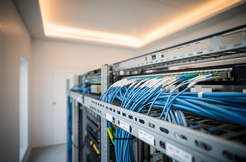 Rack com fibra e cabeamento estruturado para uma rede empresarial em Lisboa Rack com fibra e cabeamento estruturado para uma rede empresarial em Lisboa