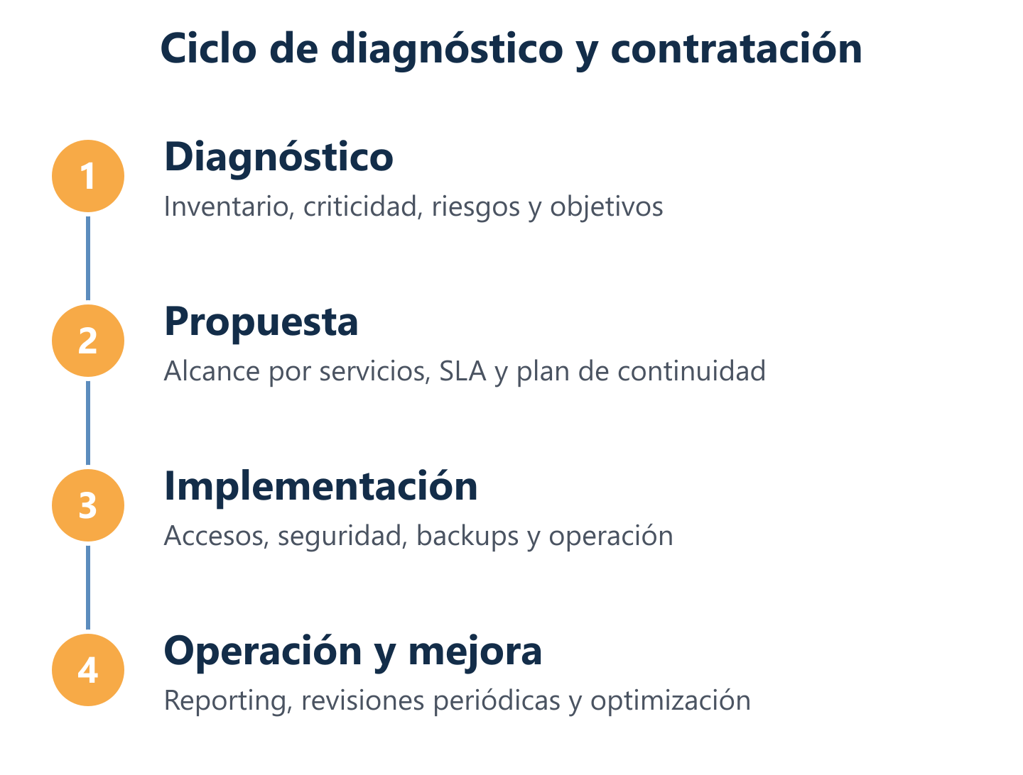Proceso de diagnóstico y contratación de servicios informáticos