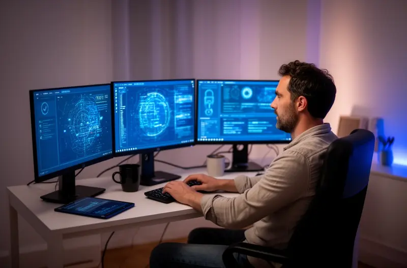 Remote IT support technician assisting a Madrid business user Remote IT support technician assisting a Madrid business user